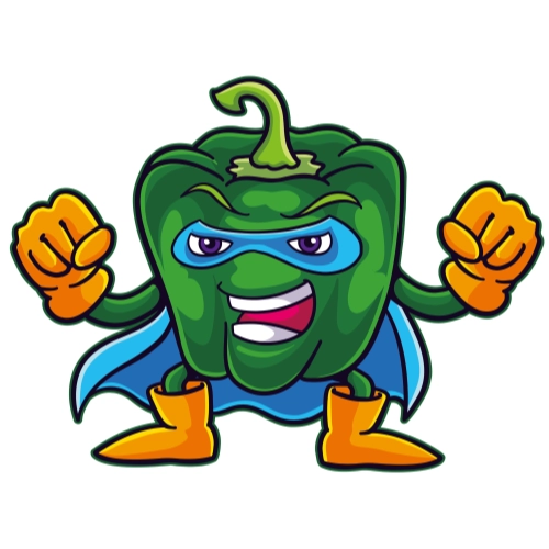 Craft Supply Classroom Cutout | Superhero Green Capsicum Vegetable Cutout